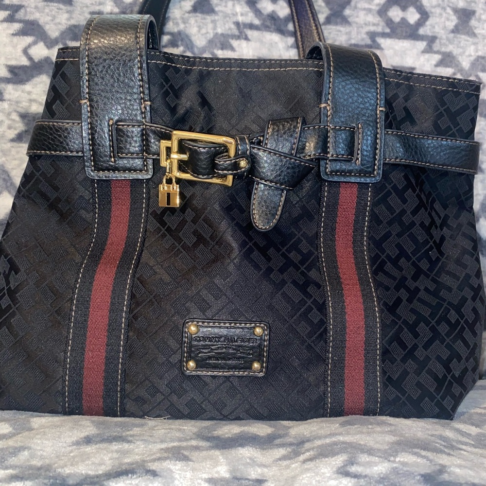 Tommy Hilfiger Black and Brown Women's Bag